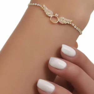 gold Charm Rhinestone celestial glow copper bracelet