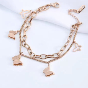 Ethereal Gold-Plated Stainless Steel Butterfly Bracelet ✨🦋