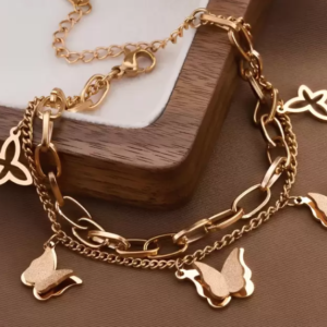 Ethereal Gold-Plated Stainless Steel Butterfly Bracelet ✨🦋