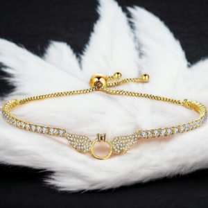 gold Charm Rhinestone celestial glow copper bracelet