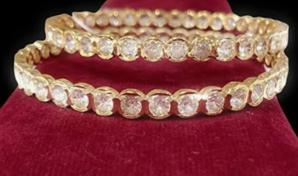 Gold  plated  zircon cubic Imp on  Bracelet - Image 3