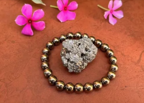 "Ethereal Glimmer Pyrite & Crystal Luxe Bracelet" - Image 2