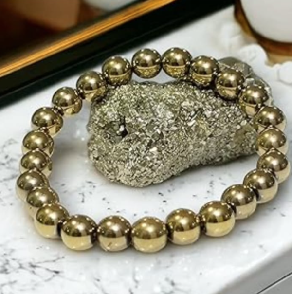 "Ethereal Glimmer Pyrite & Crystal Luxe Bracelet" - Image 3