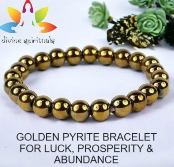 "Ethereal Glimmer Pyrite & Crystal Luxe Bracelet" - Image 4