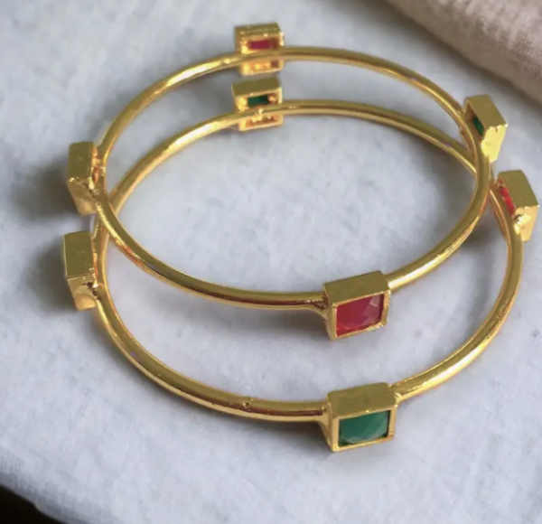 Crimson Gold Bangles – Bold and classic. - Image 2