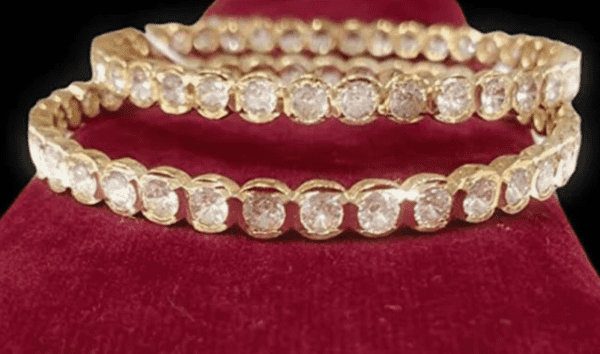 Gold  plated  zircon cubic Imp on  Bracelet - Image 3