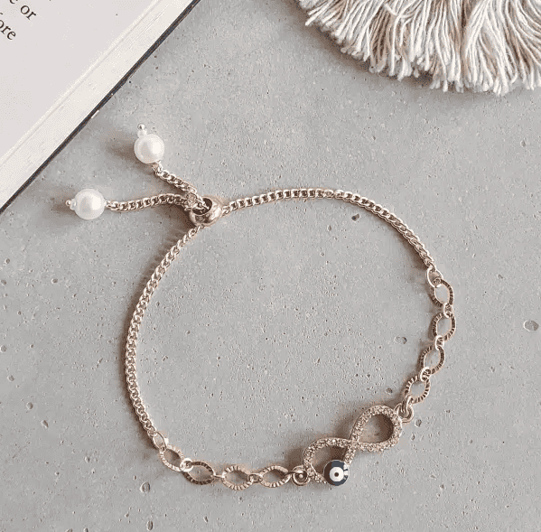 Cubic Glimmer Charm Bracelet infinity Bracelet - Image 4